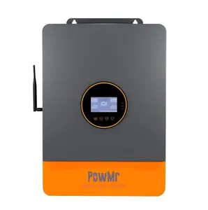 PowMr 10KW 48V Hybrid Solar Inverter - 110V/220V Split Phase Off-Grid, 200A MPPT Controller, Max PV 500V, Touchscreen LCD Display, Parallel Support, Compatible with Flooded Lead-Acid,Vented,Sealed Gel,NiCd,Lithium Batteries