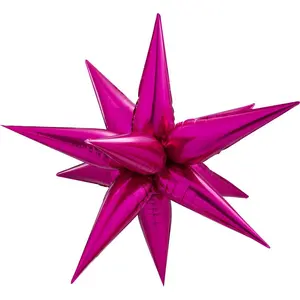 Decochamp Starburst Hot Pink 3D Foil Balloon - 40" in.