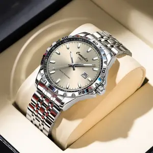 Fully automatic hollow-out fake mechanical watch for men, luminous business trendy calendar waterproof quartz watch