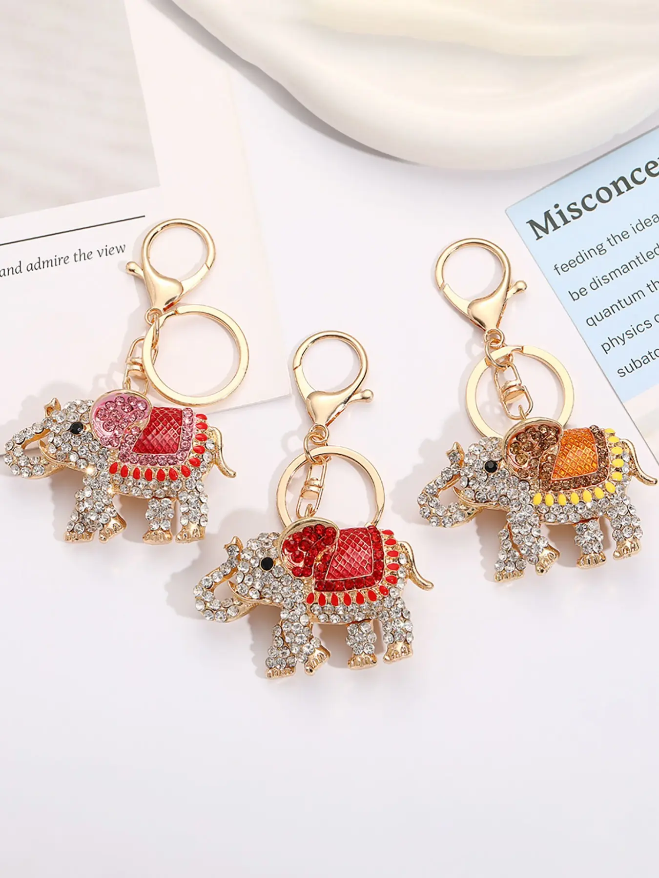 Alloy Elephant Keychain Bag Charm, Trendy Cute Keychain, Keychain For Purse, Fashionable Personalized Bag Accessory, Perfect for Keys and Bags, Elegant Holiday Gift, Stylish Keychain