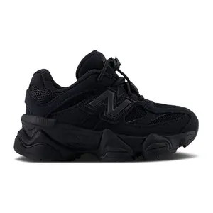 New Balance 9060 Triple Black Suede Toddler Sneakers IV9060BB - 100% Authenticity Guaranteed, Comfortable Everyday Wear, Black Cat Color for Kids Sizes Unisex Chunky