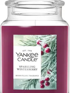Yankee Candle Sparkling Winterberry, Holiday Scented Candle, 22oz Large Jar with up to 150 Hour Burn Time, Giftable, Holidays