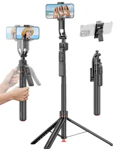 AI Auto Face Tracking Tripod with 70" Selfie Stick Tripod | Auto Face Tracking Phone Tripod with 360° Rotation Extendable Selfie Stick Tripod for iPhone & Android Gesture Control No App Required Wireless Remote