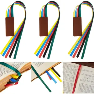 3 Pieces Bible Ribbon Bookmark Markers Artificial Leather Bookmark with Colorful Ribbons for Books(Simple Style,Colorful Ribbon) Outus