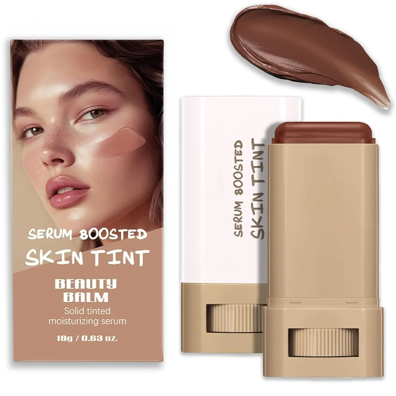 Foundation Skin Tint Balm Skin Tint Stick Waterproof Nourishing Solid Tinted Serum  Face Tinted Face Contour Stick Makeup