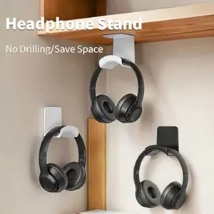 Abs Plastic Headphone Stand Hook, Universal Desktop Wall Mount Holder, Adhesive Earphone Hooks for Most Headphones and Controllers