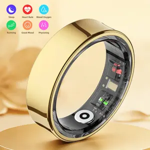 Titanium IP68 Smart Ring with Sleep Monitoring, Heart Rate Tracking, Emotion Recognition&Body Temperature Measurement.Wireless Fitness Tracker with Multiple Exercise Modes.Ideal Gift for Women.5-7 Days Life.