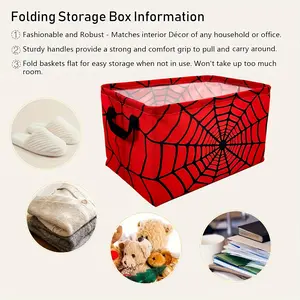 2pcs Halloween Red Spider Web Print Laundry Hamper, Thickened Oxford Fabric Folding Laundry Hamper, Large Capacity Easy Storage, Laundry Hamper, Extra Large Folding Laundry Hamper, Household Items, Holiday Gift Birthday Gift, Laundry Baskets