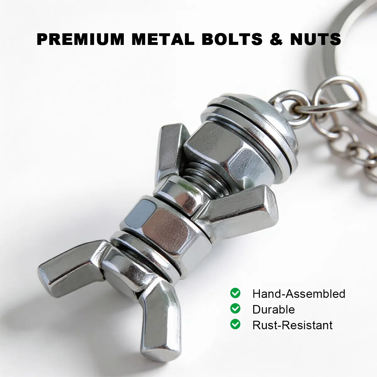 [fathersdaygift] Handmade DIY Hardware Robot Keychain | Industrial Bolt & Nut Art | Unique Gift for Mechanics & DIY Enthusiasts
