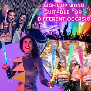 12-Pack Colorful Flashing Fiber Optic LED Glow Sticks, Led Lights, Switch-Control Lighting for Parties, Outdoor Events, Mother's Day Gift