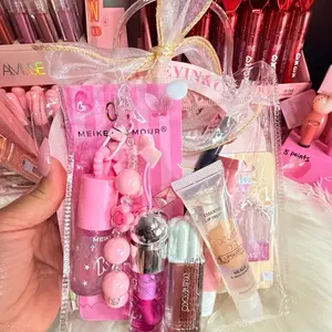 Aesthetic Clear Custom Cosmetic Makeup Gift Set - Lip Gloss & Accessories Bundle (5-10 Products, Varies by Size)