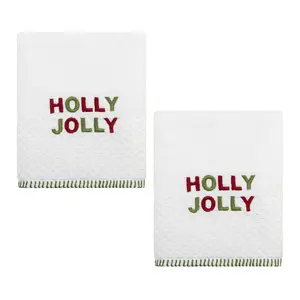 Avanti Holly Jolly 2-Pack Hand Towel Set