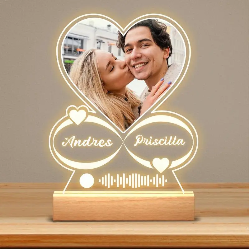 Personalized Gifts for Girlfriend, Her, Women, Wife, Christmas - Custom Spotify Plaque, Customized Picture Frame For Couple, Boyfriend, Him, Anniversary and Birthday