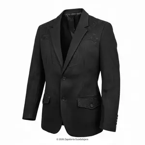 Black Suade Western Blazer-LAM516