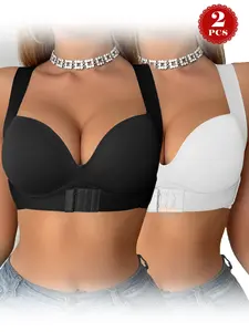 Women's front-closure lifting and supportive sports bra, Buckle Front Bra, wireless design for skin-friendly comfort and a perfect fit, suitable for everyday workouts.