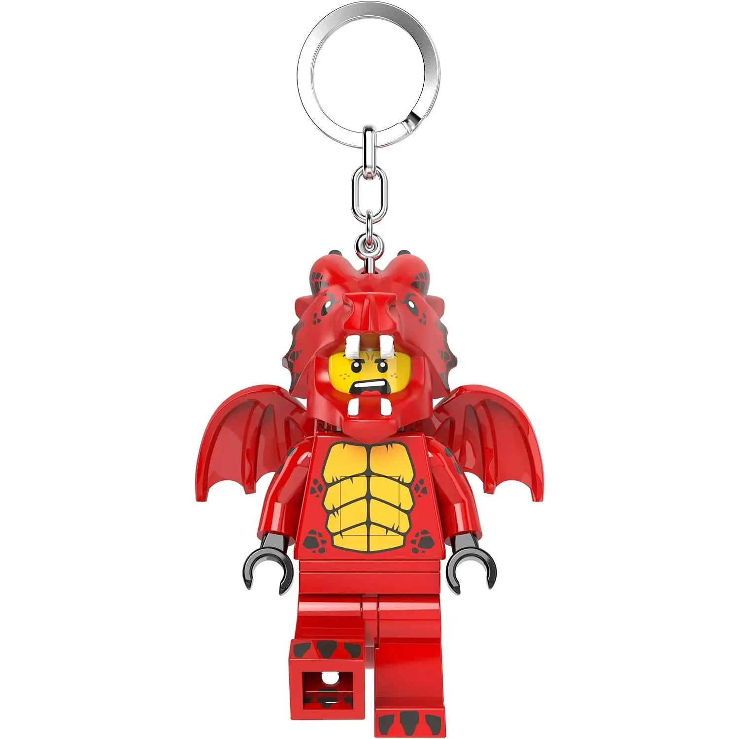 LEGO Large 3 Inch Tall Figure Keychain Light - Dragon Suit Guy (KE196H), Bag charm with LED light