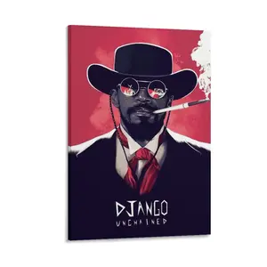 Django Unchained Canvas Print, Decorative Wall Art Poster for Home And Restaurant Interiors Poster Canvas Wall Art For Bedroom Decor Bar Office Room Decor Gift