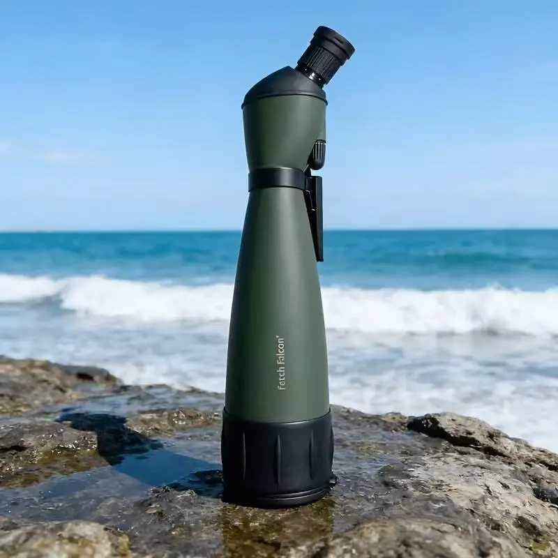 Telescope 33-100x105 High Power Bird Watching Spotting Scope with Angled Zoom Eyepiece, Smartphone Adapter and Carry Bag, Tripod Not Included （Silver upgrade green model）
