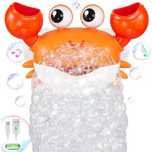 Crab Baby Bath Toys, Rechargeable Bath Bubble Machine  Toddler, Automatic Shower Bathtub Bubble Maker with Music Control  Kids Ages 1-3 6-12 12-18 Months 1st Birthday Easter Gifts