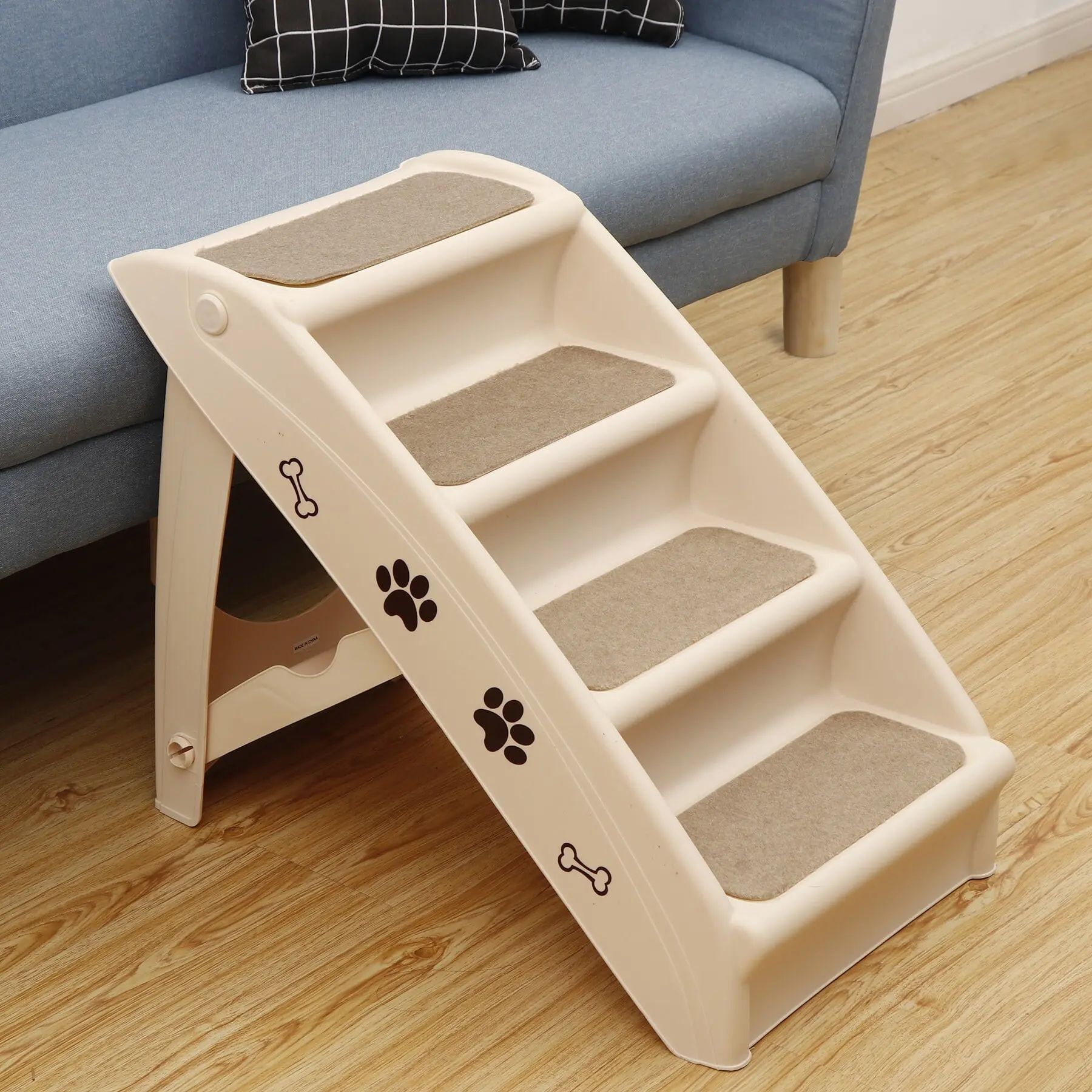 SUPERDEAL 4 Steps Pet Stairs Ladder Washable Foldable Steps for Dogs and Cats,back to school,back to school haul