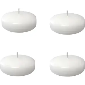 4 Pack 2 Inch White Floating Candles for Centerpieces,Christmas Floating Candles,Velas Flotantes Blancas de 2 Pulgadas,Flaoting Candle Long Burn Time 5 Hours for Party Suppliers