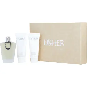 Usher Set-Eau De Parfum Spray 3.4 Oz & Body Lotion 3.4 Oz & Body Wash 3.4 Oz For Women