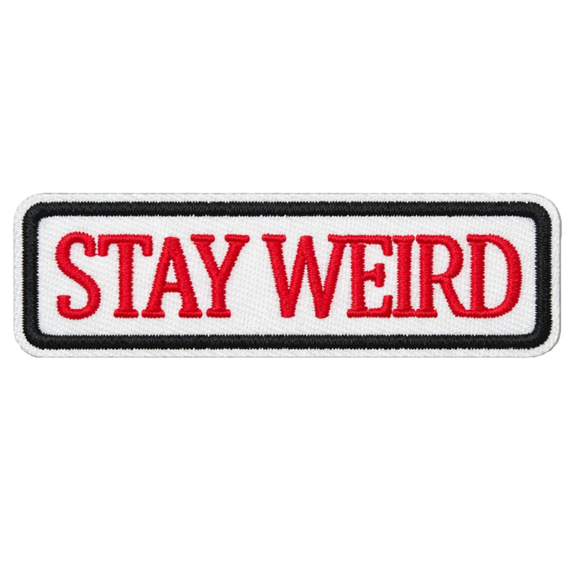 1PCS Stay Weird Embroidered Patch, Hand Embroidered Iron-On or Sew-On Patch, Decorative Patch, Embroidery Patches, Appliques Embellishments