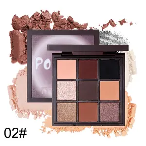 Multicolor matte eyeshadow, earthy tone shimmery eyeshadow, creamy nine-color eyeshadow palette, Eye Shadow Makeup