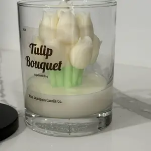 White Tulip Bouquet Candle, 14 oz Luxury Scented Candle