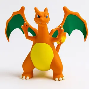 3D Printed Fire Dragon Figure | Fan-Made Collectible Model | Orange & Green Display Toy 10”by 12 long
