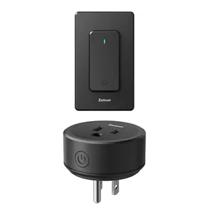 Remote Control Outlet Plug Switch, Buckle Design & Removable Wireless Light Switch, 300 ft, 1500W On Off Power Switch For Household Appliances, No Wiring No WiFi, Programmable, Black