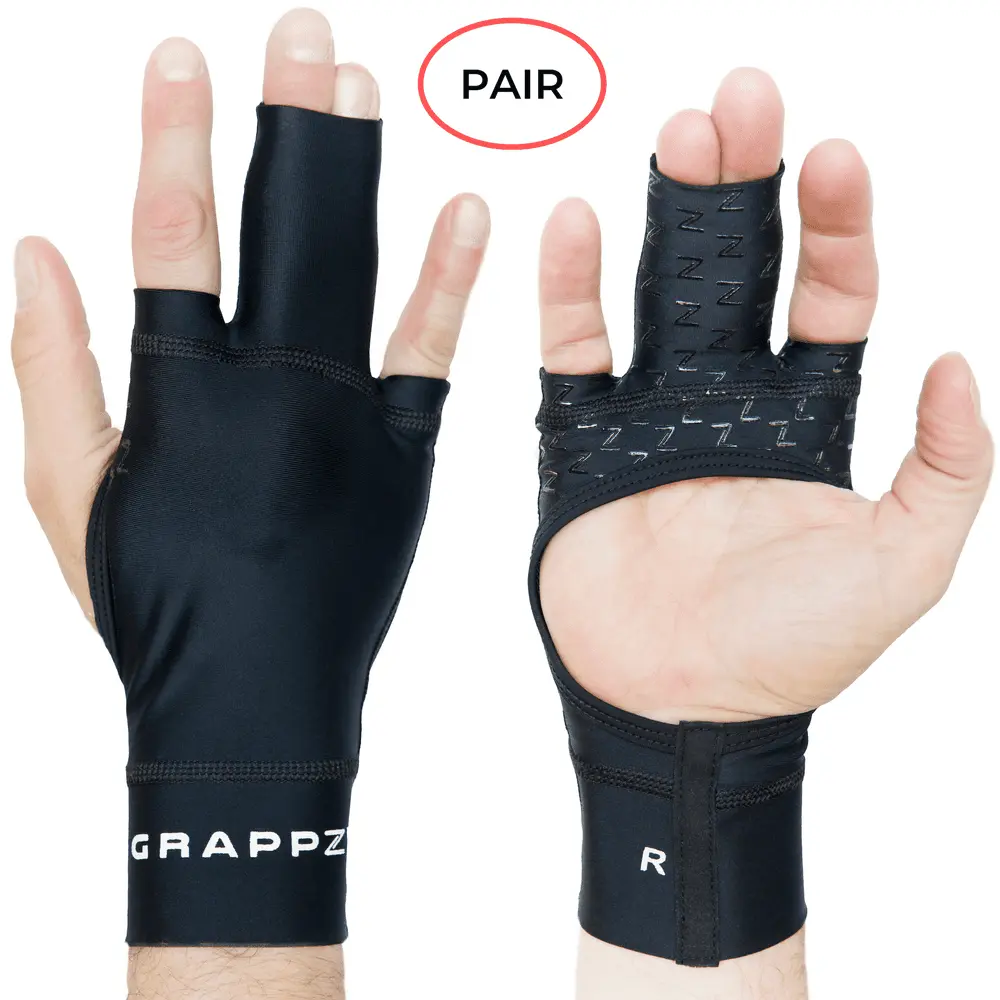 Grappz Middle Finger Brace Compression Gloves – Athletic Buddy Tape & Trigger Finger Splint Alternative – Finger Sleeve & Brace, Arthritis Pain Relief & Joint Stabilizer for All Sports - Unisex INCLUDES L&R GLOVES