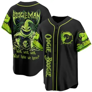 Oo.gie Boo.gie Baseball Jersey – Halloween Horror Shirt, Nightmare Before Fan Apparel, Gothic Streetwear Gift, Boogieman Jersey Shirt