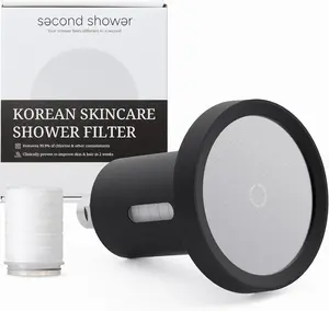 SecondShower Black Pink Filtered Shower Head for Hard Water, Clinically Proven for Skin Health, NSF Certified 99.9% Chlorine Removal, High Pressure, Korean Beauty Secret