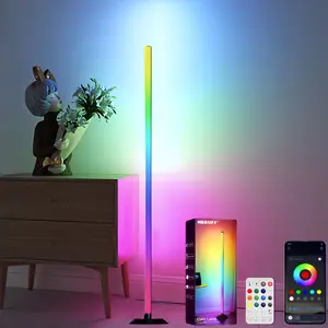 Smart LED Floor Lamp with Remote Control, RGB Color Changing, Dimmable, Adjustable Lights, Music Sync, USB Powered, Ideal for Bedroom, Living Room, Party