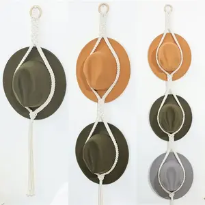Nordic Style Boho Cotton Hanging Caps Holder Organizer Display Hat Scarf Organizer Rack Macrame Tapestry Hat Hanger Wall Storage dawndesslo