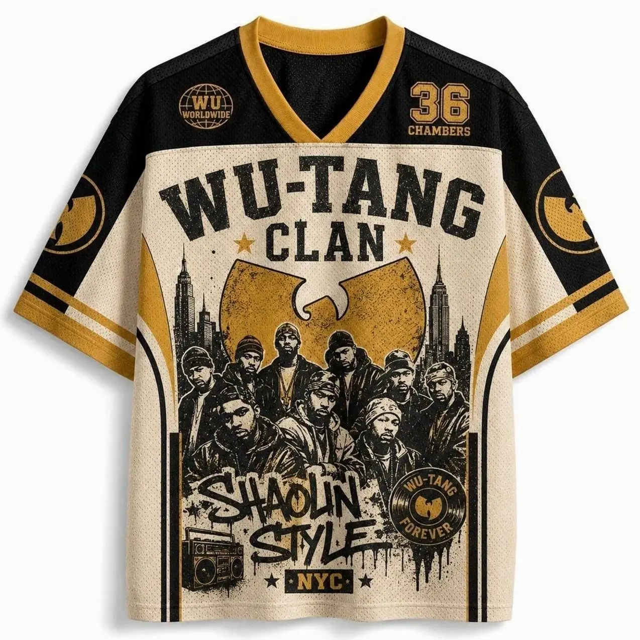 Wu-Tang Clan Hip Hop Graphic Jersey Shirt Vintage Streetwear Sports Mesh Fan Apparel L5K XWM