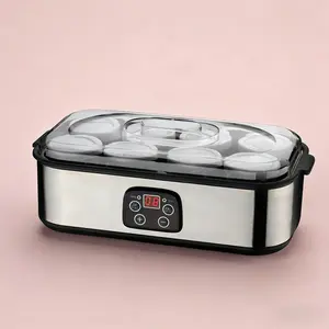 8-Glass Jar Stainless Steel Yogurt Maker – Adjustable Temp & Time + 5 Free Ferment Gifts​