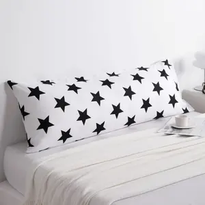 NTBAY Body Star Pillowcase, 1800 Thread Brushed Microfiber Black and White Star Pillow Case, Super Soft and Cozy Envelope Closure Pillowcase