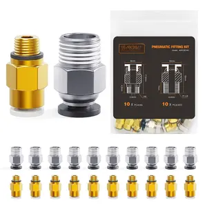 PC4-M10 & PC4-M6 Bowden PTFE Tube Connectors, Push-to-Connect Quick Fittings, 1.75mm Filament Pneumatic Coupler, Push-Fit Adaptor - 3D Printers Accessories, Ideal for Pneumatic Systems