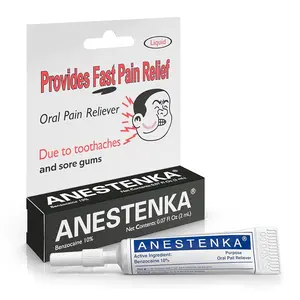 ANESTENKA Tooth Pain Relief Liquid Treatment - Travel-Size Numb Cream with Benzocaine for Instant Toothache & Gum Pain Relief (Suitable for All Ages)