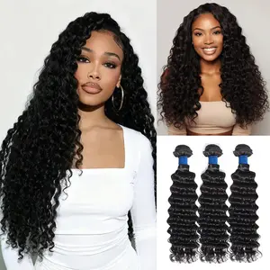 StarHair Deep Wave Deep Curly 10A Brazilian Virgin Hair Bundles 14-30 Inch Tangle-Free Quick Weave Luxury Hair for Daily Wear Salon Styles Special Occasions #Summervibes