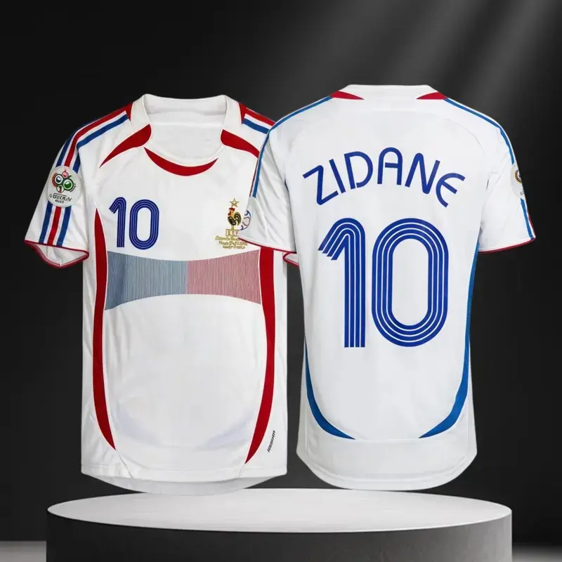 2006 France Away Short Sleeve 10# Zidane Retro Soccer Jersey