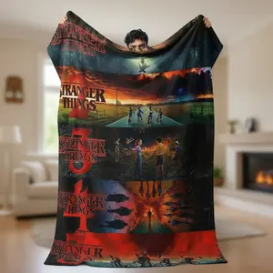 Sherpa Blanket Stranger All Seasons Things 1-5, 80s Horror TV Series, Friends Gift, Teen Birthday, Movie Lovers Gift