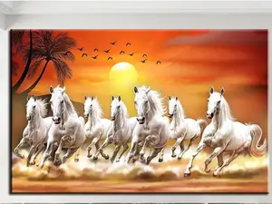 7 horses canvas print