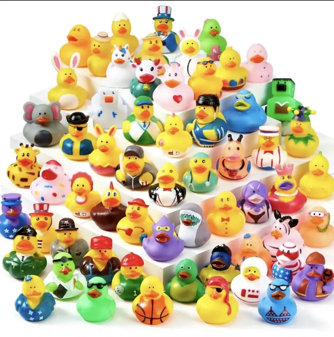 Assorted Animal Shaped Squeaky Rubber Duck Car Dashboard Decor Colorful Cartoon Vehicle Ornament Fun Interior Accessory for Adult Car Motorcycle Road Trip Drivers
