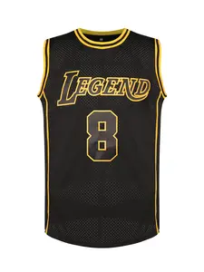 Black Basketball Jersey, Front 8 & Legend Back 24 Printed for Adults Game Wear
