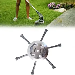 Steel Wire Grass Trimmer Head, String Trimmer Replacement Head, Tool Accessories, 4/6 Inches Durable Universal Steel Wire Weed Trimmer Head for Electric Battery Powered Cordless String Trimmer