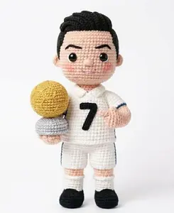 [CR7- Ballon d'Or] Handmade Amigurumi Soccer Player Doll – CR7-Inspired Crochet Plush | Personalized Football Gift for Fans