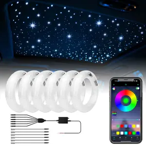 Optic Fiber Light RGB Meteor Light 0.5mm 1 Meter Starry Sky LED Interior RGB Lighting 400 -600PCS Transparent Optic Fiber Car Party Home Decoration Lamp